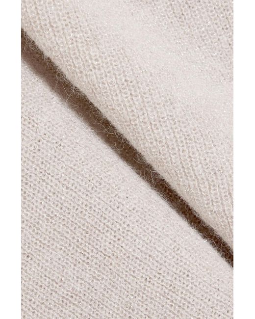 Vince Gray Metallic Knitted Turtleneck Top
