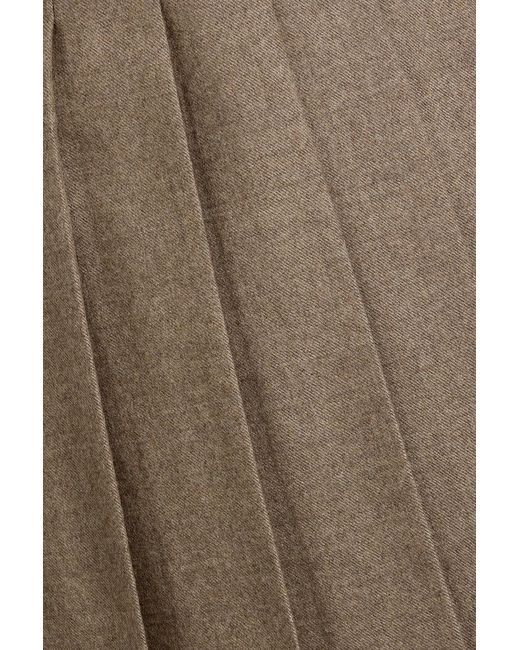 LE17SEPTEMBRE Natural Pleated Wool-Twill Skirt