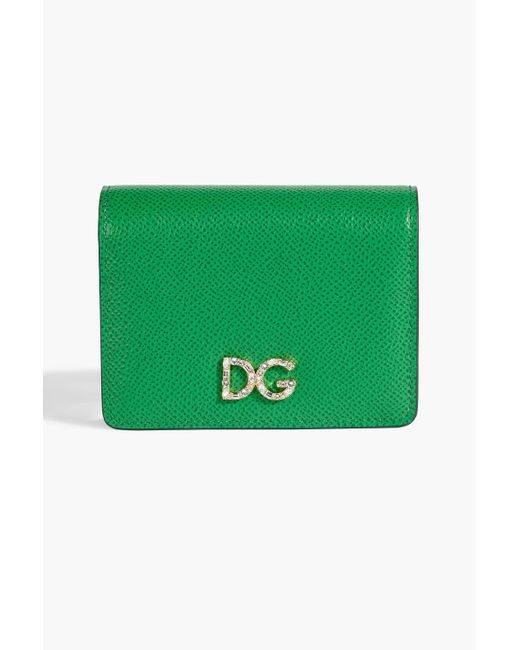 Dolce & Gabbana Green Pebbled-leather Wallet