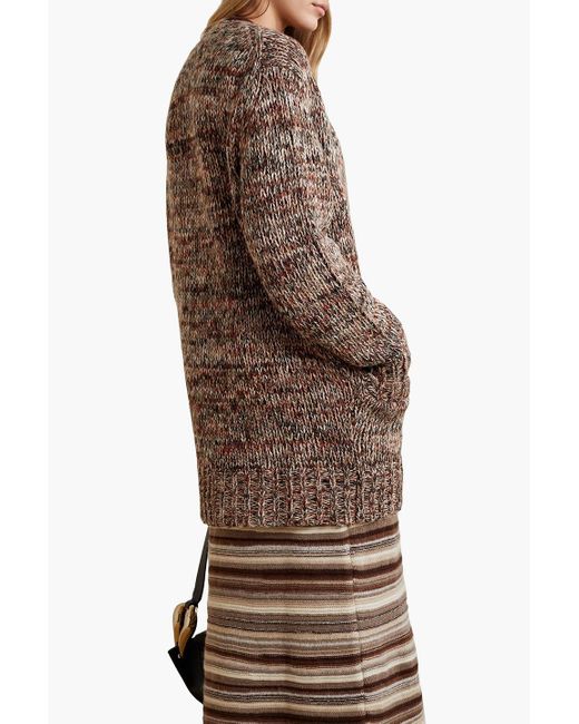 Chloé Brown Cashmere And Wool-blend Cardigan