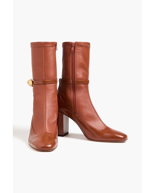 Zimmermann Brown Eliot Glossed And Stretch-Leather Sock Boots