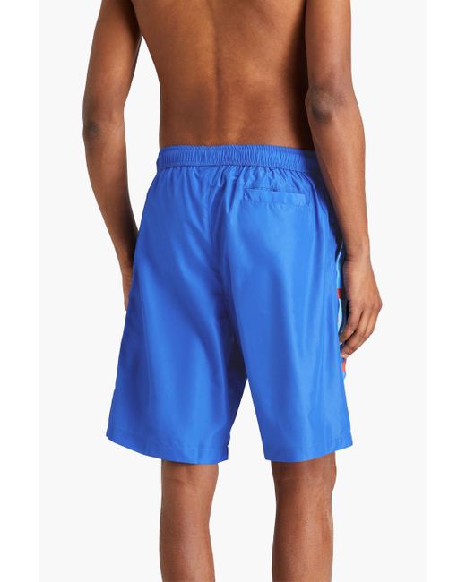 Missoni Blue Long-length Printed Swim Shorts for men