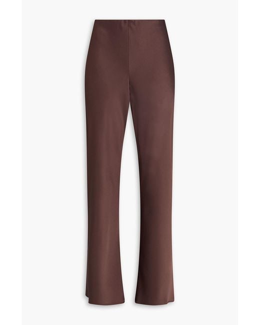 A.Emery Brown Myrna Satin Straight-Leg Pants