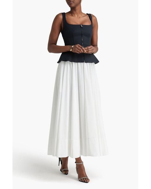 Jonathan Simkhai White Jolynn Jersey And Poplin Maxi Dress