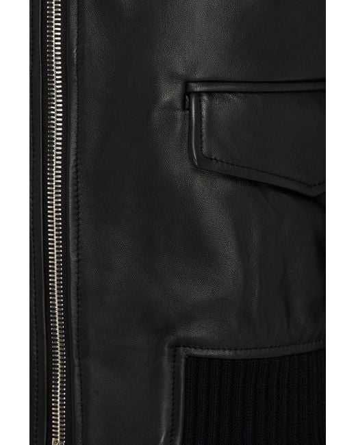 Officine Generale Black Conan Leather Jacket for men
