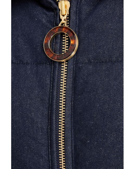 Zimmermann Blue Quilted Denim Down Jacket