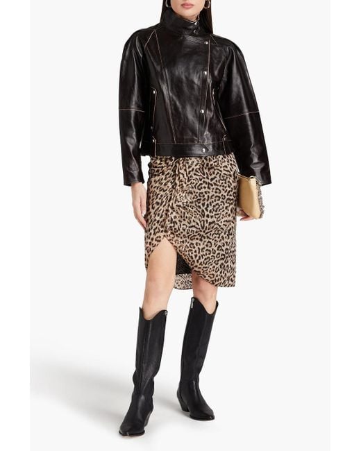 IRO Black Shona Leather Biker Jacket