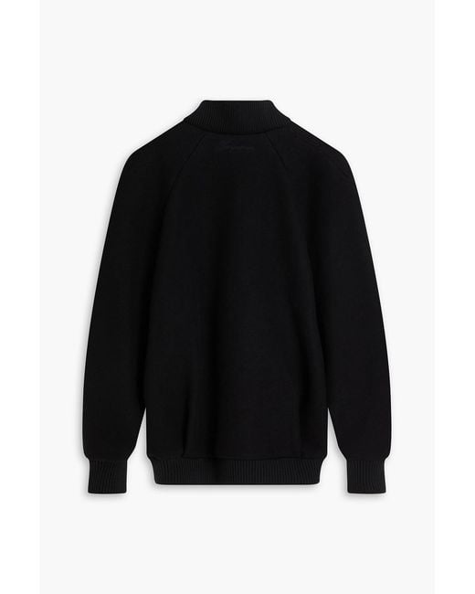 Jacquemus Black Pilu Alpaca And Wool-blend Bomber Jacket