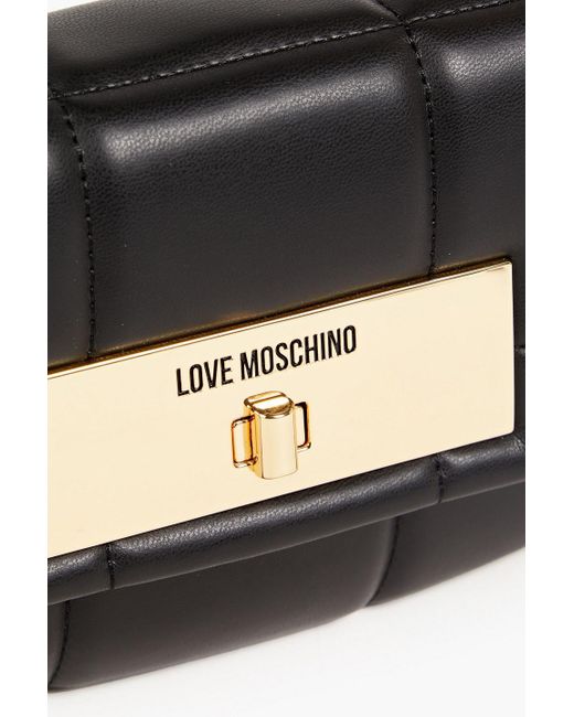 Love Moschino White Quilted Faux Leather Shoulder Bag