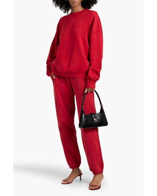 Anine Bing Miles Embroidered Cotton-Fleece Sweatshirt