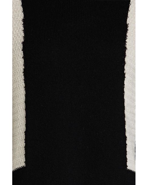 Rick Owens Black Two-tone Cashmere And Wool-blend Dress