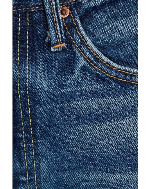 GRLFRND Blue Karolina petite hoch sitzende jeans mit schmalem bein