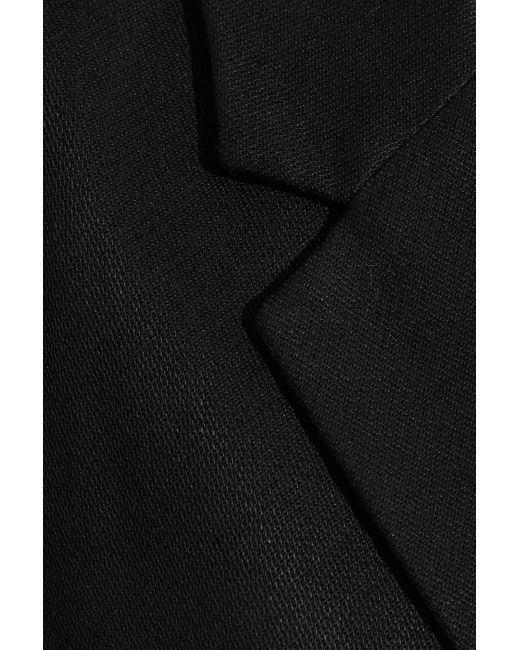 IRO Black Litta Double-breasted Cotton And Linen-blend Twill Blazer