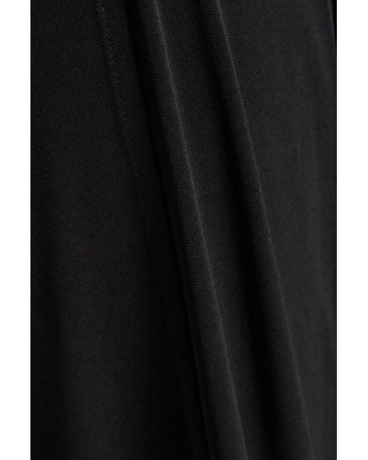 Vince Black Wrap-Effect Stretch-Jersey Midi Skirt