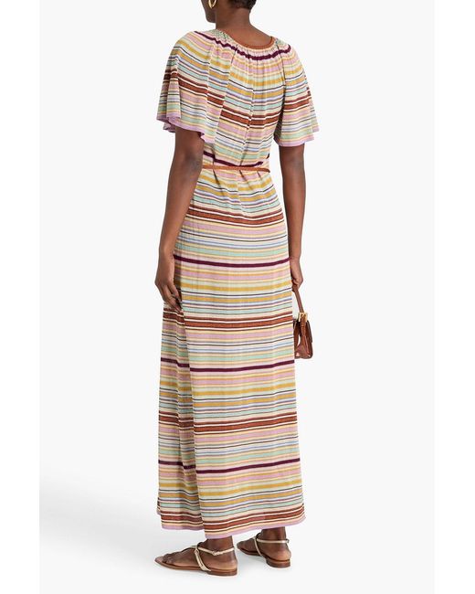 Zimmermann Multicolor Metallic Striped Intarsia-Knit Maxi Dress