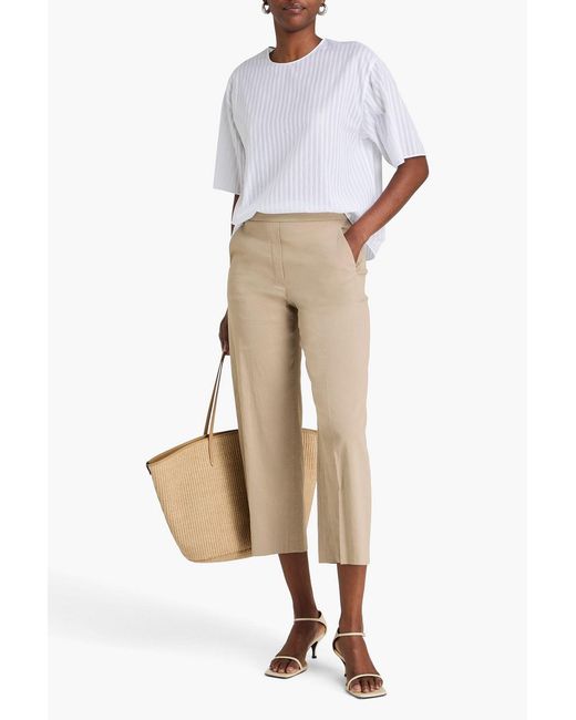 Theory Natural Linen-Blend Capri Pants