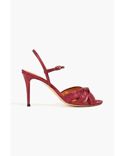 Ba&sh Red Calypso Knotted Textu-leather Sandals
