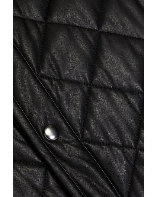Maison Kitsuné Black Quilted Faux Leather Jacket for men