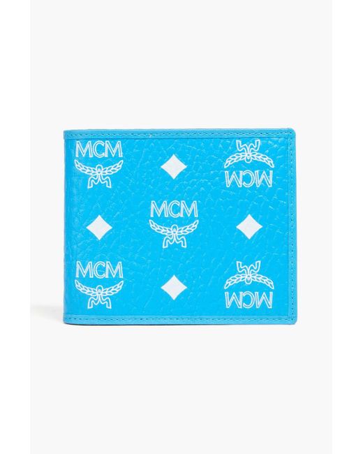 MCM Portemonnaie aus strukturiertem kunstleder mit logoprint in Blue für Herren