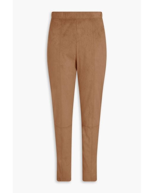 Max Mara Brown Brushed Slim-Leg Pants