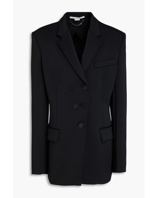Stella McCartney Black Double-Breasted Crepe Blazer