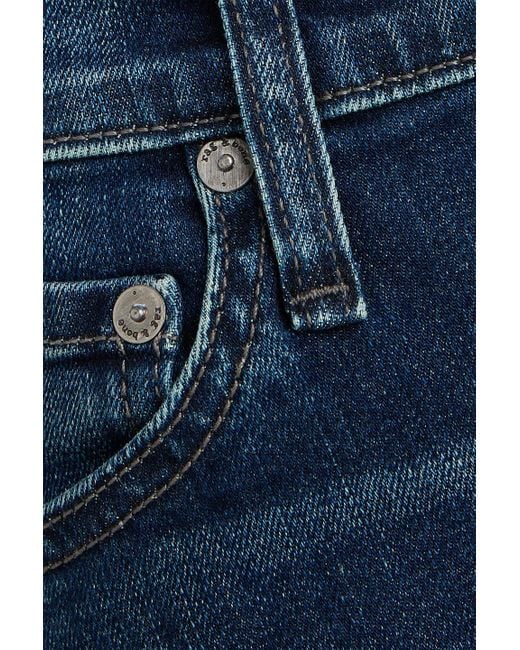 Rag & Bone Blue Wren hoch sitzende jeans mit schmalem bein
