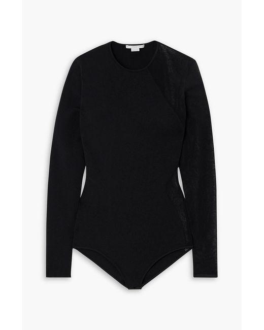 Stella McCartney Black Miracle Stretch-Knit And Cotton-Blend Bodysuit
