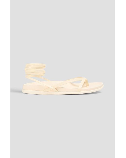 Ancient Greek Sandals White Glykeria Leather Sandals