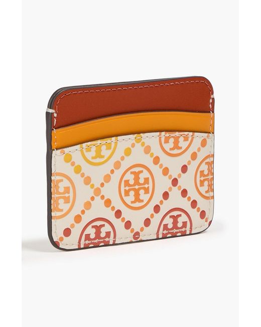 Tory Burch Natural Printed Leather Cardholder