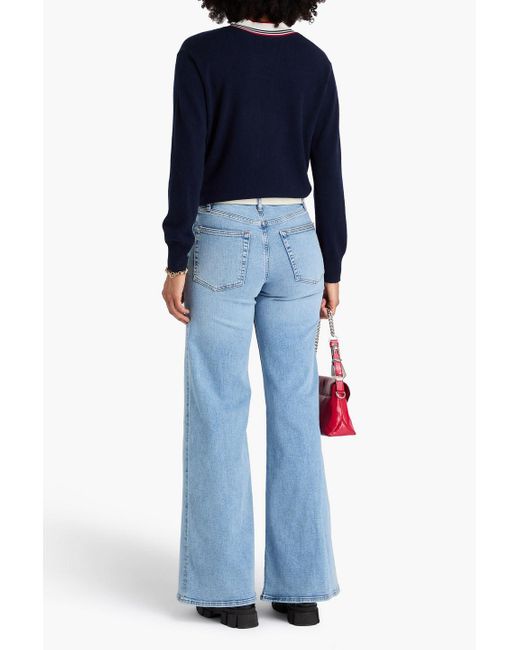 FRAME Blue Le Palazzo High-Rise Wide-Leg Jeans