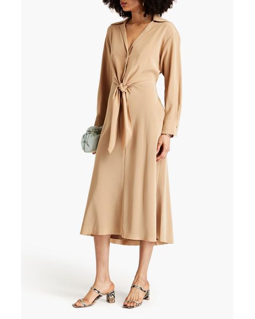 Vince Natural Knotted Cady Midi Dress