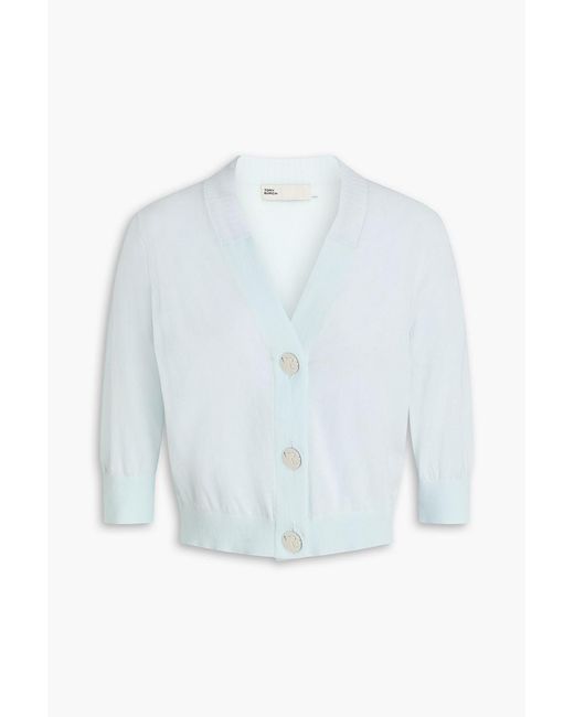 Tory Burch Blue Cotton Cardigan