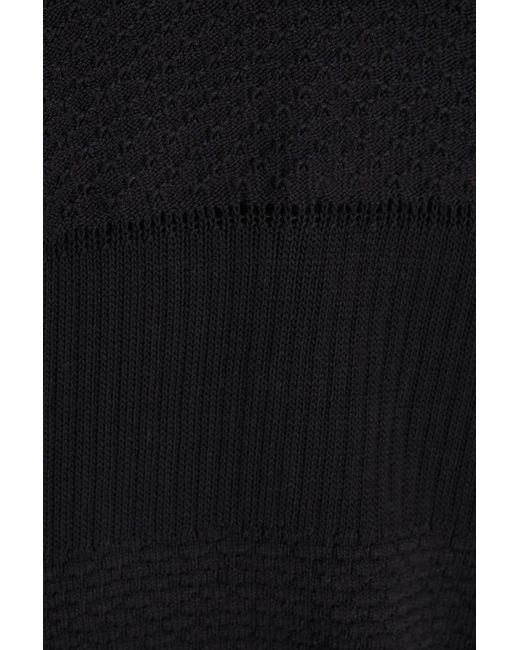 Victoria Beckham Black Crochet-knit Cotton-blend Sweater