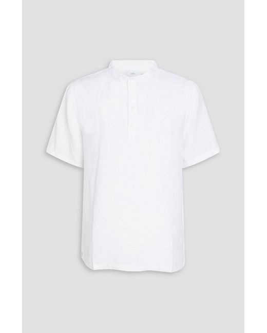 Onia White Slub Linen Shirt for men