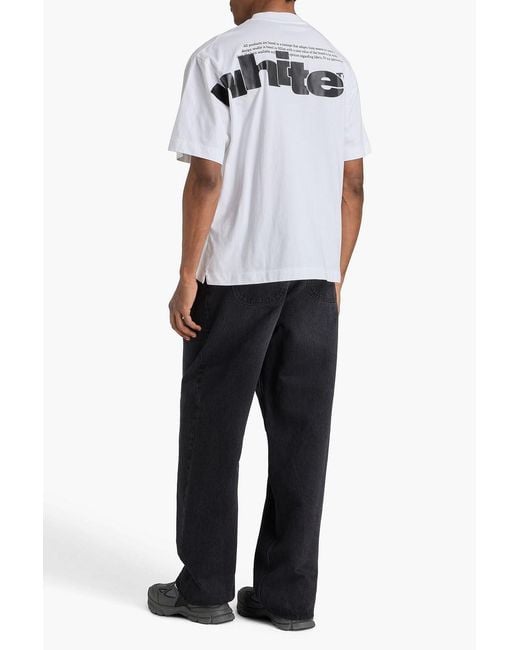 Off-White c/o Virgil Abloh White Printed Cotton-Jersey T-Shirt for men