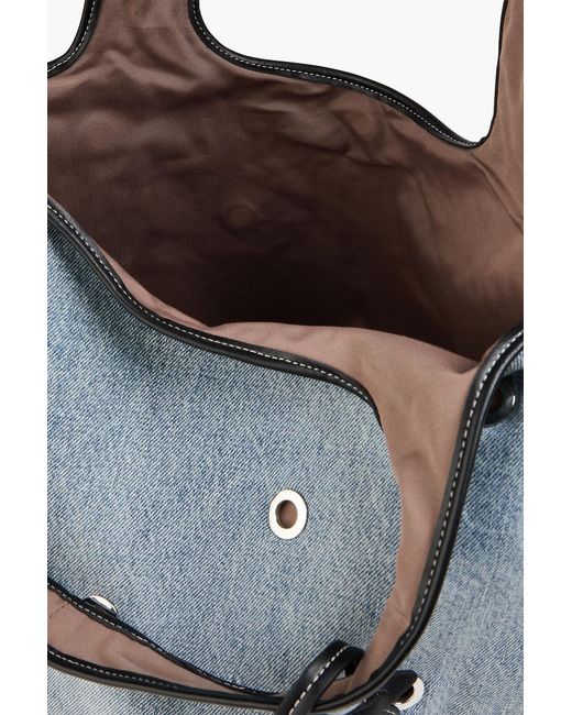 3.1 Phillip Lim Blue Eyelet-Embellished Denim Shoulder Bag