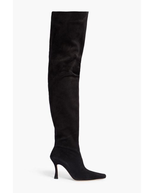 Staud Black Cami Suede Thigh Boots