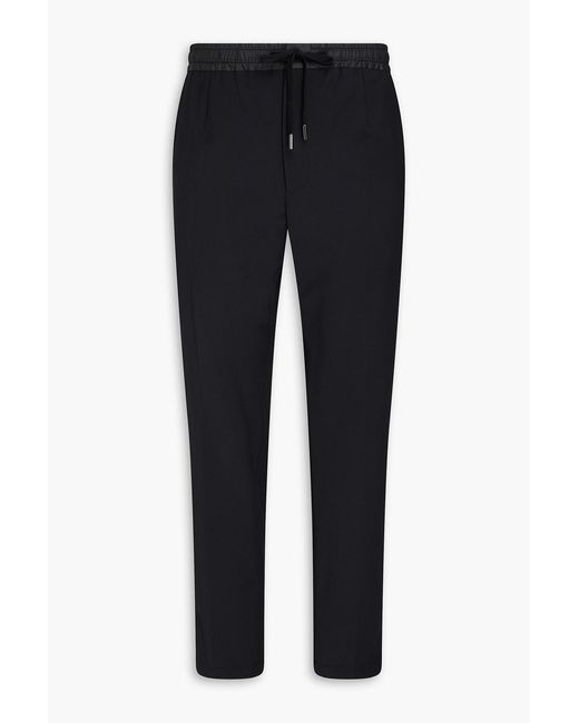 Dolce & Gabbana Blue Wool-Blend Track Pants for men