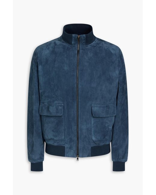 Slowear Blue Suede Jacket for men