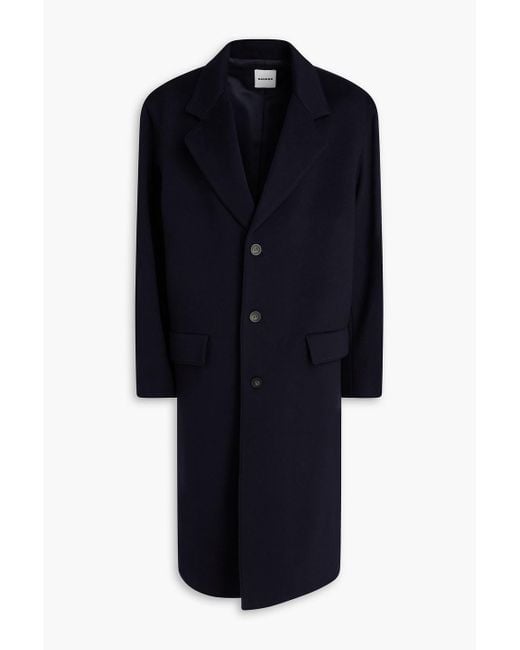 Sandro Blue Wool And Cashmere-blend Felt Coat for men