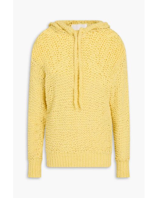 Isabel Marant Yellow Idony Open-knit Cotton-blend Hoodie
