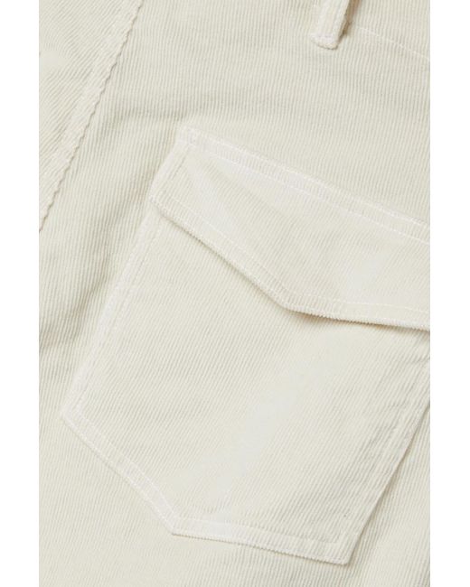 Nili Lotan White Jenna Cropped Cotton-blend Corduroy Slim-leg Pants