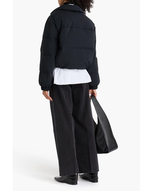 Theory Blue Cropped Quilted Shell Down Jacket