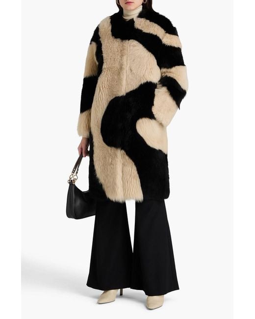 Zimmermann Black Two-Tone Shearling Coat