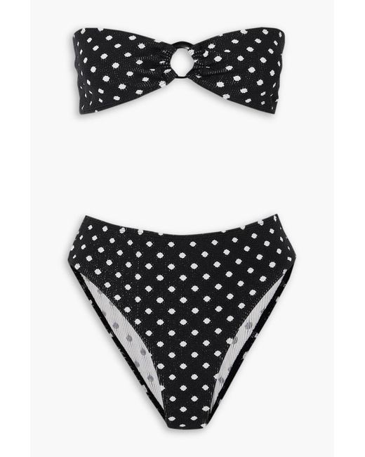 Leslie Amon Black Maria bikini aus seersucker mit polka-dots