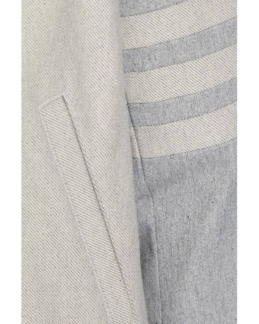 Thom Browne Gray Striped Two-Tone Denim Jacket for men