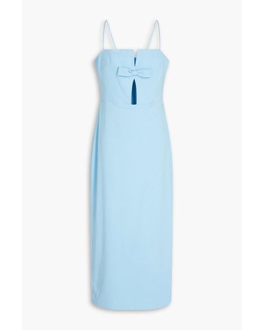 ML Monique Lhuillier Blue Cutout Crepe Midi Dress