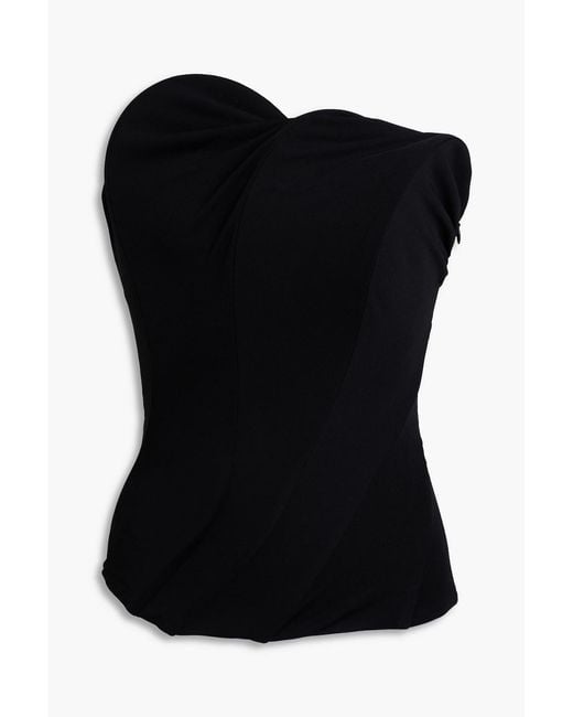 Victoria Beckham Black Strapless Ruched Stretch-Jersey Top