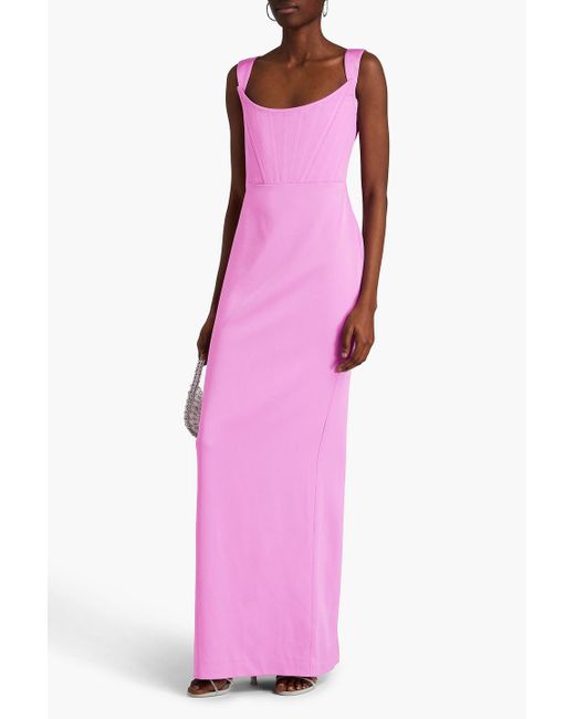 Alex Perry Pink Satin-crepe Gown