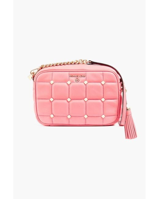 MICHAEL Michael Kors Quilted Studded Leather Shoulder Bag in Pink ...